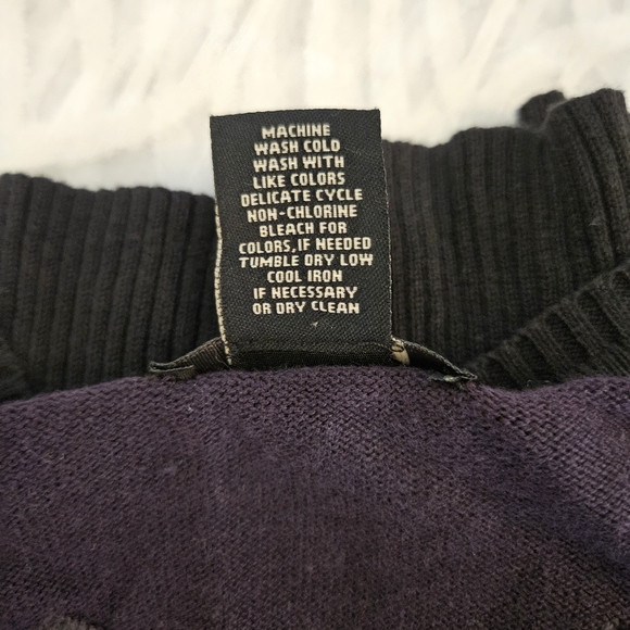 Peck & Peck | Argyle and Striped Cardigan with Button Detail | Size Small - Picture 9 of 9